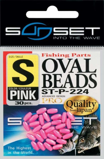 SUNSET OVAL BEADS PINK 