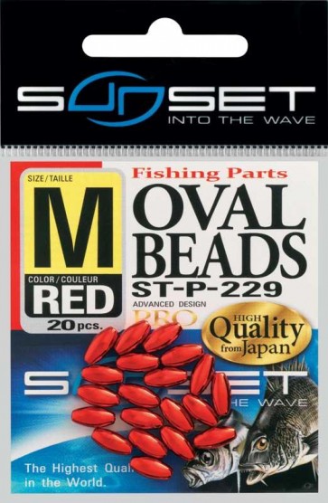 SUNSET OVAL BEADS RED