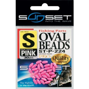 SUNSET OVAL BEADS PINK 